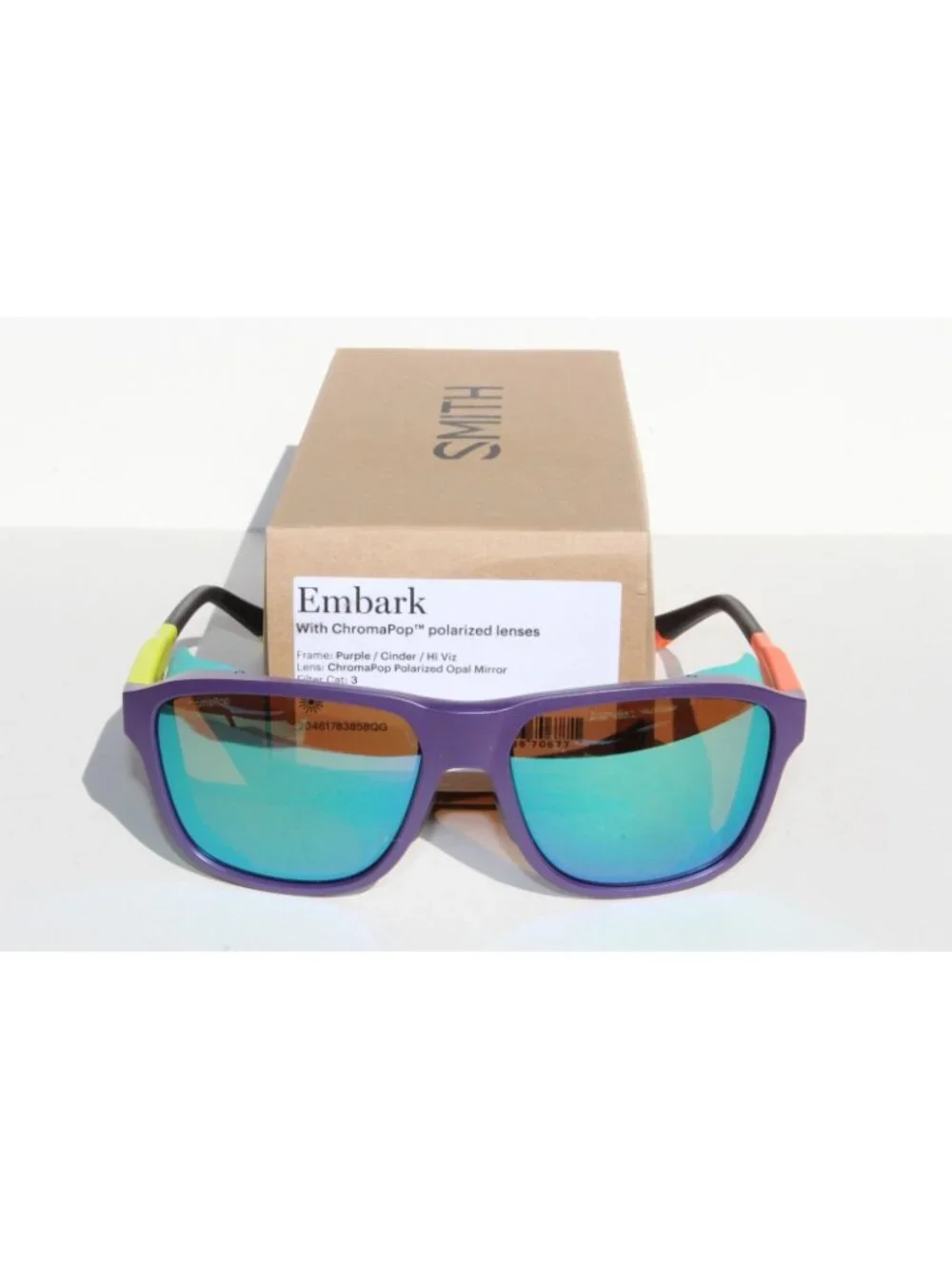 SMITH OPTICS Embark Glacier Sunglasses Purple Cinder Hi Viz/ChromaPop Opal $237 - Picture 8 of 10